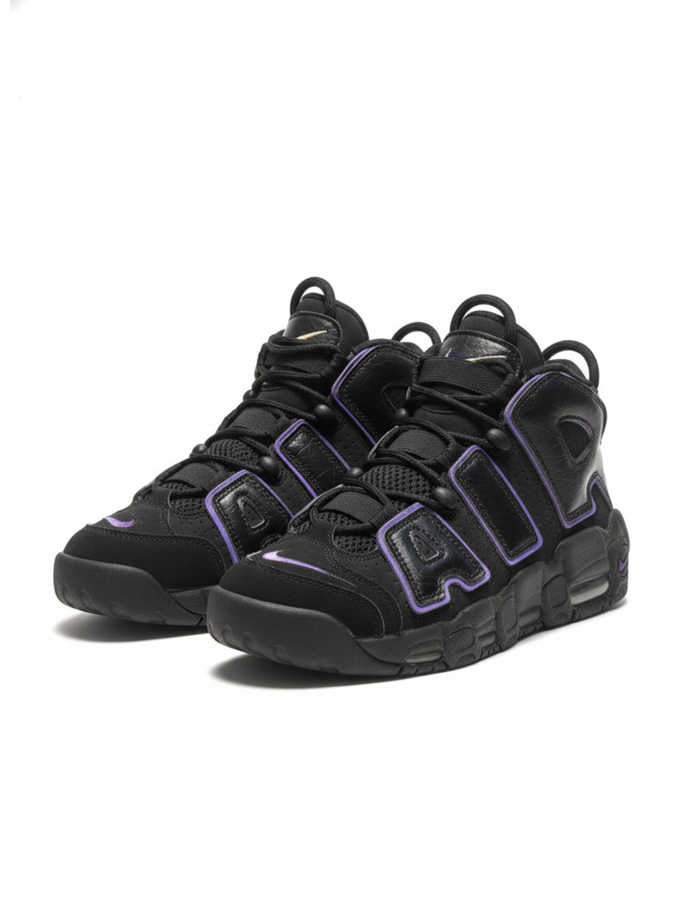 Nike Air More Uptempo 96 black action grape purple basketball 5y youth sneakers